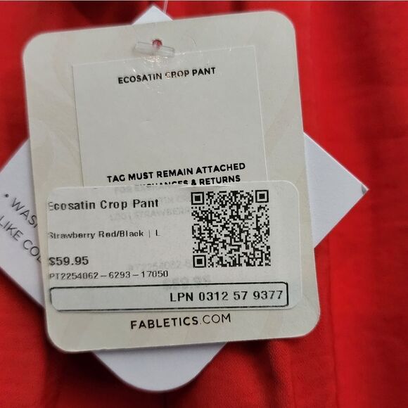 Fabletics EcoSatin Crop Pant - Strawberry Red/Black - Picture 10 of 16